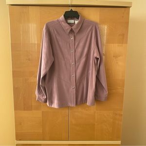 Alfred Dunner Purple-Pink Button Front Shirt/Jacket
